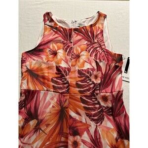 Nine West Womens Dress 10 Pink Floral Sleeveless Handkerchief Hem - Missing Belt